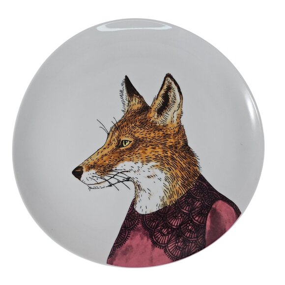 Rachel Kozlowski West Elm Dapper Animals Fox Plate Porcelain - Picture 1 of 6
